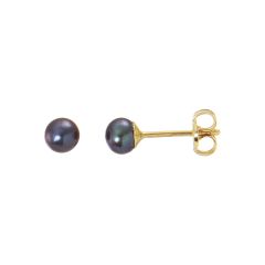 Boucles d'oreilles Or Perle Foncées 4mm