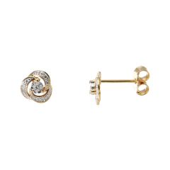 Boucles d'oreilles Pétales Or Jaune Diamant