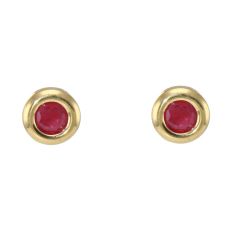 Boucles d'oreilles Pneu Or Jaune Rubis 3.5mm