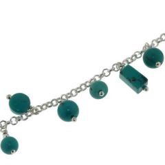 Bracelet Argent 925 et Breloques en Turquoise