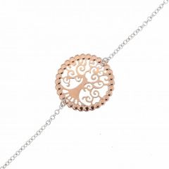 Bracelet Argent 925 Rhodié 2 tons Arvre de Vie