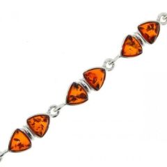 Bracelet Argent Ambre Triangulaire 7mm x 18cm