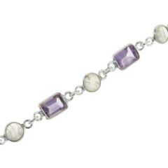 Bracelet Argent Amethyste et Labradorite