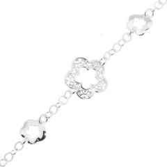 Bracelet Argent Fleurs Ajourées