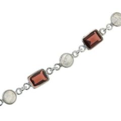 Bracelet Argent Grenat et Labradorite