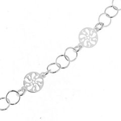Bracelet Argent Maille Ronds et Motifs Ajourés 18cm