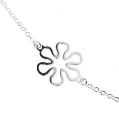 Bracelet Argent Motifs Fleurs 19cm