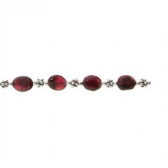 Bracelet Grenat Ovale et Argent 925
