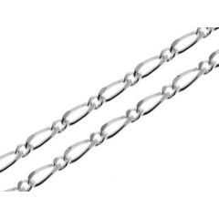 Chaine Argent Homme maille Figaro - 3.5mm - 50cm