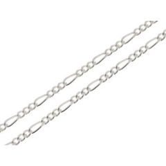 Chaine Argent maille Figaro - 2.3mm - 50cm