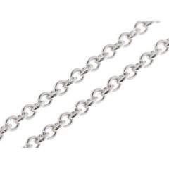 Chaine Argent Maille Forcat Ronde 3mm - 40cm