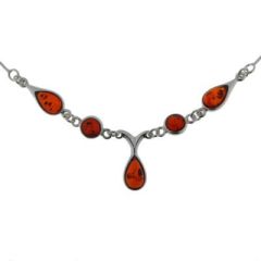 Collier Argent Ambre