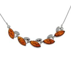 Collier Argent Ambre