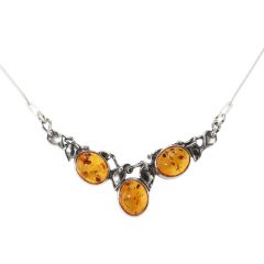 Collier Argent Ambre