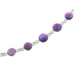 Collier Argent Améthyste Cabochon de 6 à 10mm
