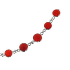 Collier Argent Cornaline Cabochon de 6 à 10mm