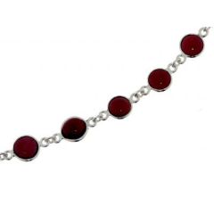 Collier Argent Grenat Cabochon de 6 à 10mm