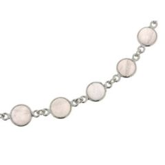 Collier Argent Quartz Rose Cabochon de 6 à 10mm