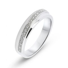 Demi Alliance Or Blanc Diamant 0.18 carat
