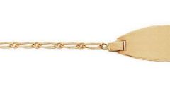 Gourmette bébé en Or (14cm) Maille figaro 1.2mm