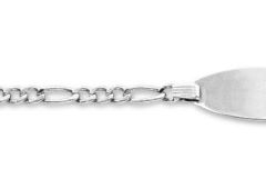 Gourmette bébé Or Blanc Maille Figaro 2.5mm - 14cm