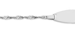 Gourmette bébé Or Blanc maille singapour 1.1mm - 14cm