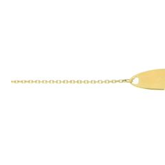 Gourmette Bébé Or Jaune 375 Plaque avec Coeur Ajouré