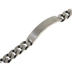 Gourmette en Argent Vieilli pour Homme 9mm - 21.5cm