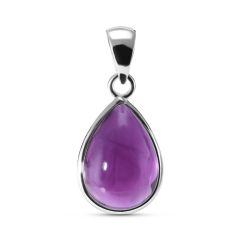 Pendentif Argent Améthyste Poire Cabochon 14x10mm