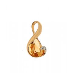 Pendentif Citrine Poire 8x6mm Or Jaune