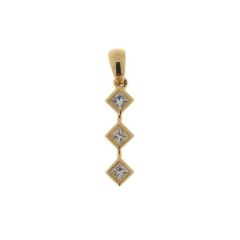 Pendentif Diamant Princesse 0.20 carat Or Jaune