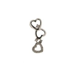 Pendentif Diamants 3 coeurs Or Blanc