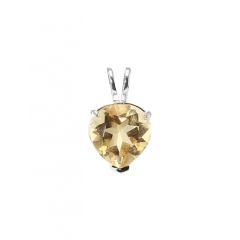Pendentif en Argent 925 et Citrine Coeur de 8x8mm