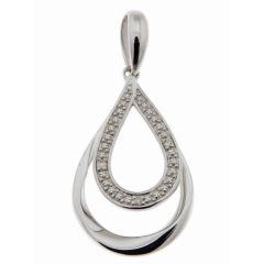 Pendentif Or Blanc 750 Diamant 0.018 carat