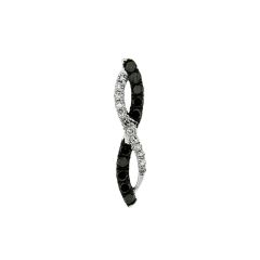 Pendentif Or Blanc 750 Diamant Blanc & Noir 0.16 carat