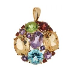 Pendentif Or Jaune 750 Améthyste et Pierres fines