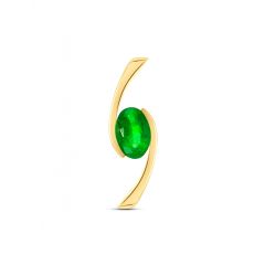 Pendentif Or Jaune 750 Emeraude Ovale 6x4mm