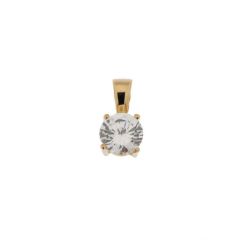 Pendentif Or Jaune 750 Oxyde de Zirconium Rond 6mm