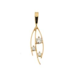 Pendentif Or Jaune Trilogie Diamant