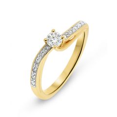 Solitaire Or Jaune 750 Diamant 0.20 carat