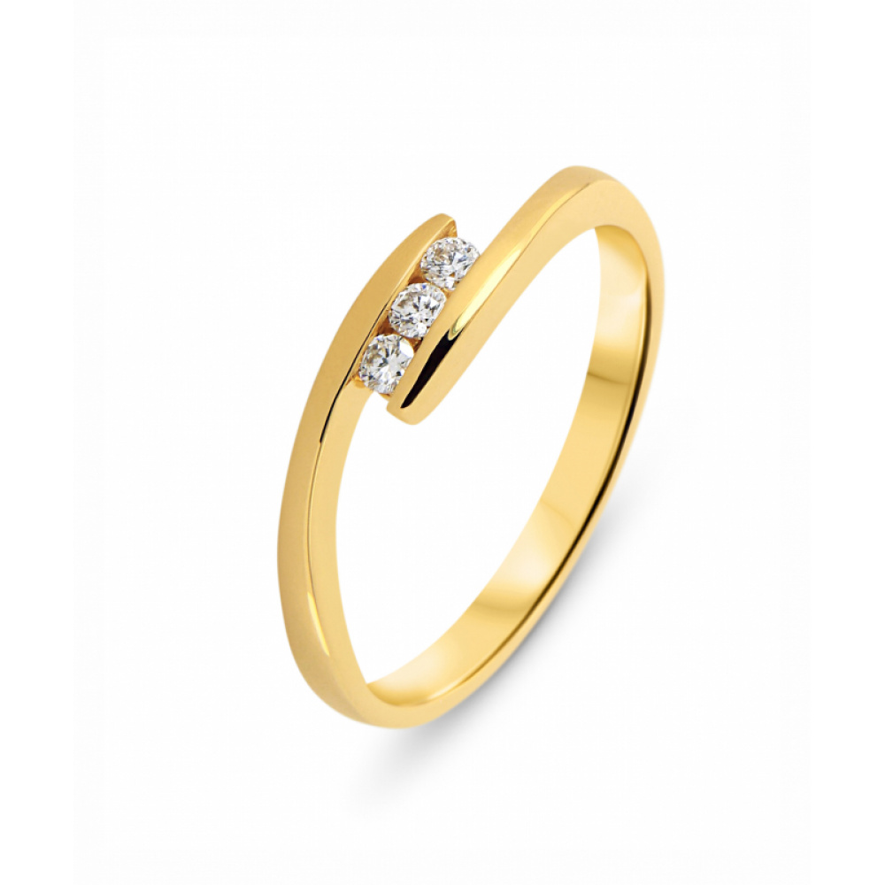 Bague Diamant Trilogie en Or jaune 750 Ref. 28668