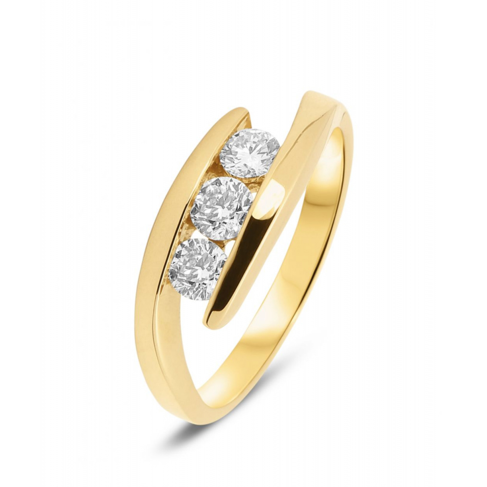 Bague Or Jaune Trilogie Diamant Ref. 29361