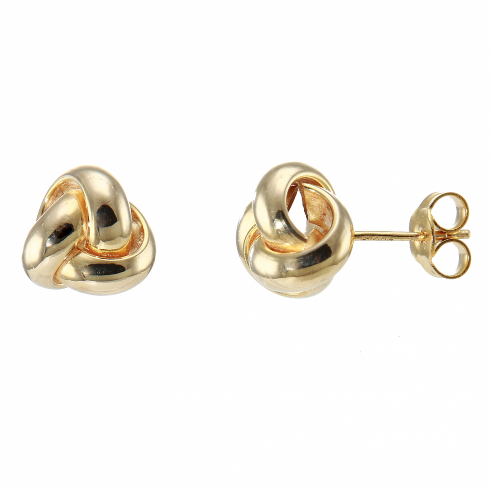 Boucles d'oreilles anneaux entrelacés en Or Jaune 375 Ref. 36716 |  Bijouterie Trabbia Vuillermoz