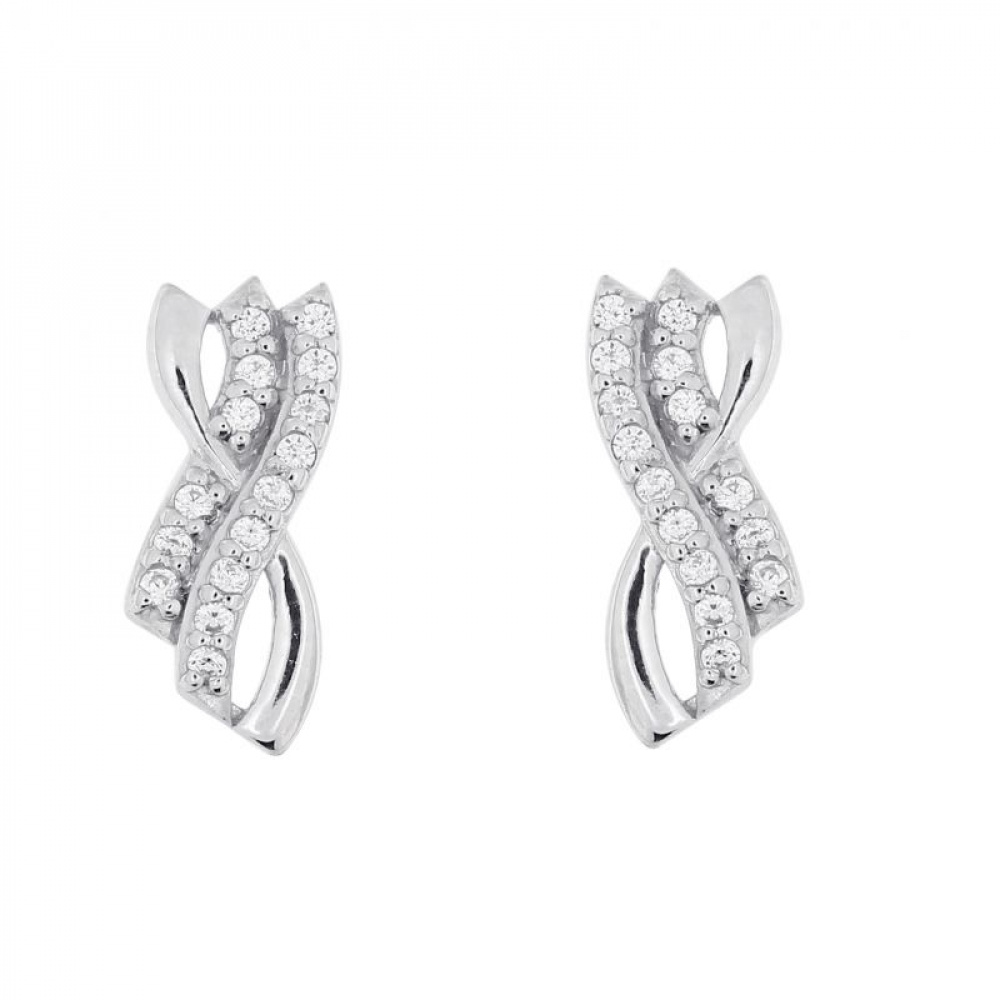 Boucles d'oreilles argent rhodié et oxydes de zirconium : Longueur