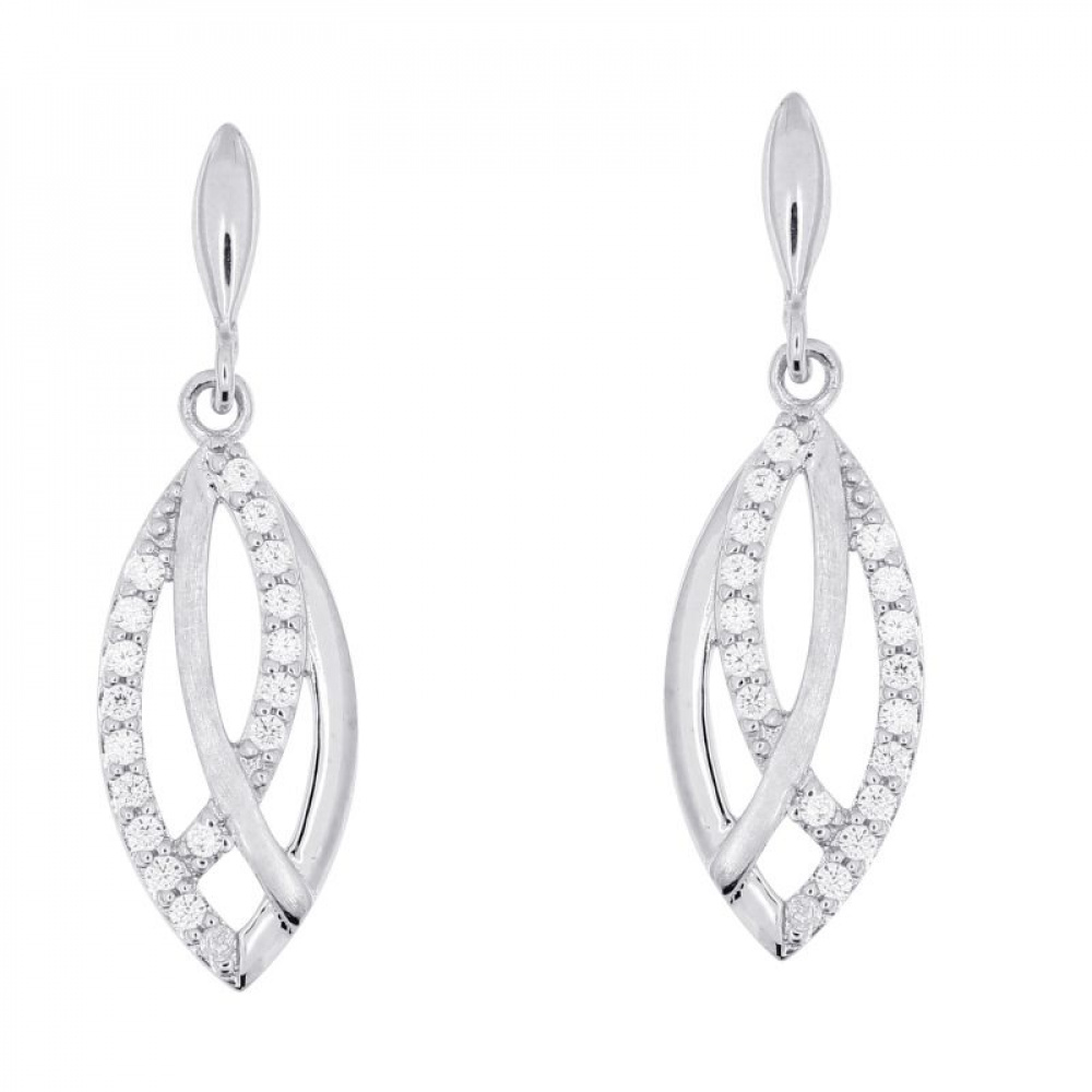 Boucles d'oreilles pendantes en Argent 925 rhodié et oxyde de