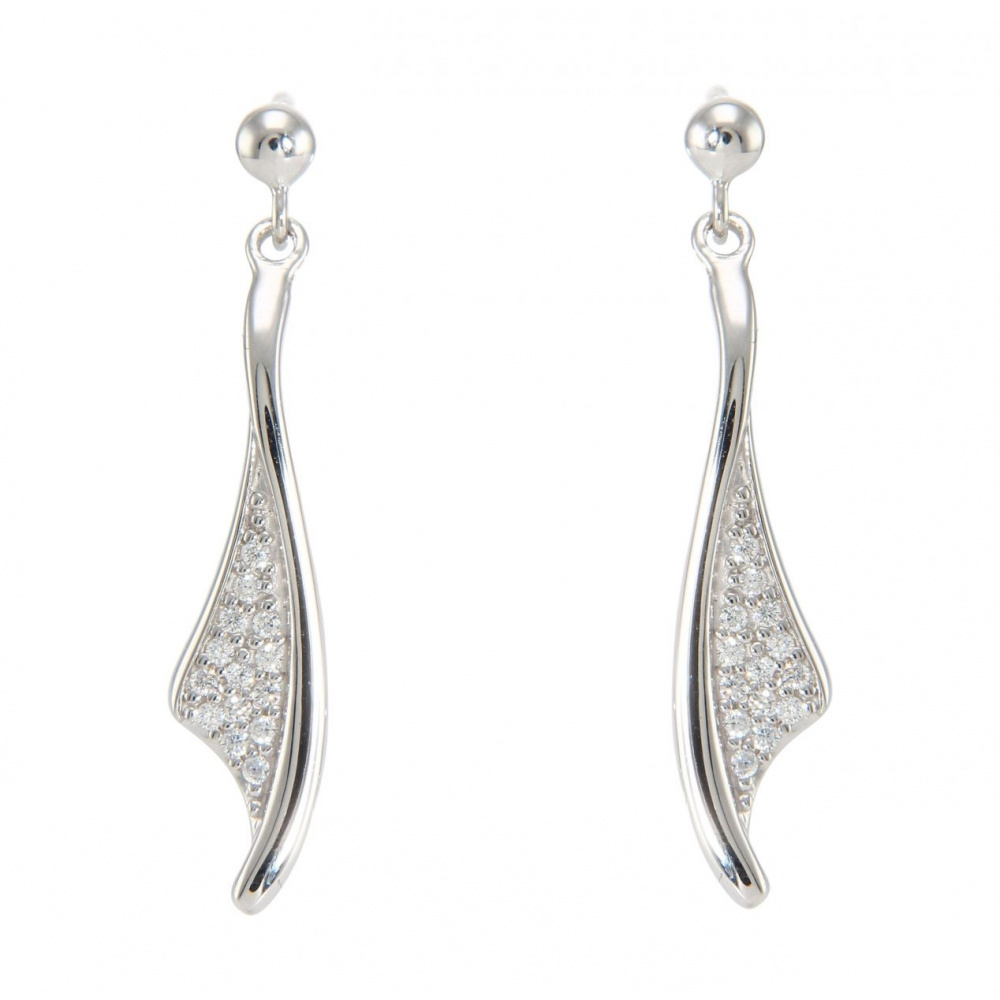 Boucles d'oreilles pendantes argent 925 ‰ motif losange