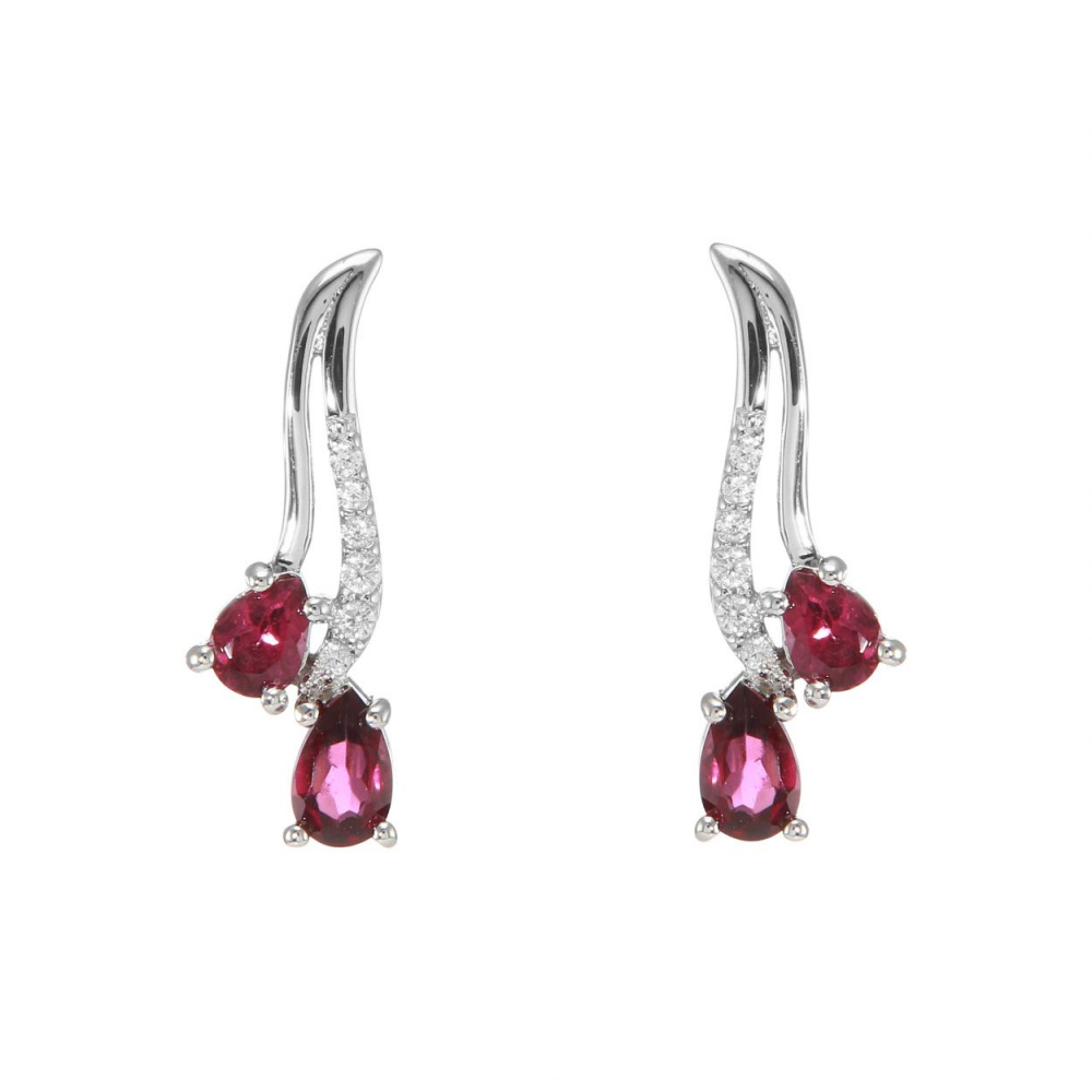 Duo de paires de boucles d'oreilles créoles zircons Argent 925