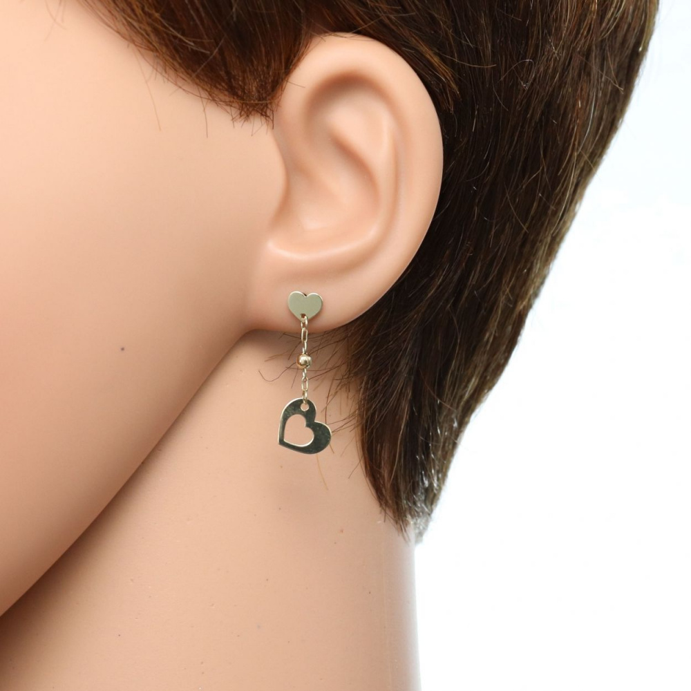 Boucles d'oreilles enfant Coeur rose Or Jaune MES BIJOUX | MATY