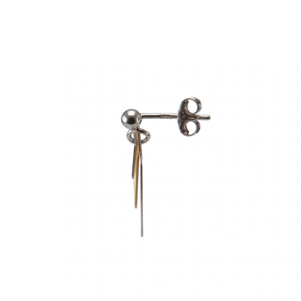 Boucles D'oreilles Pendantes Double étoiles Superposées En Argent Sterling - Occasion - Bijou Argenté