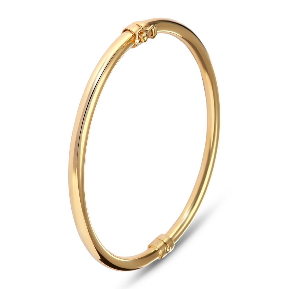 Bracelet Jonc Fil Rond 5 mm en Plaqué Or